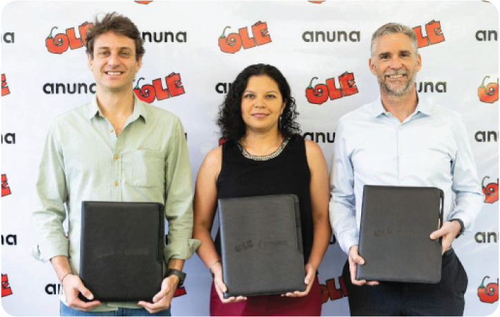 Olé y Anuna firman convenio para transformar residuos orgánicos en residuos útiles.