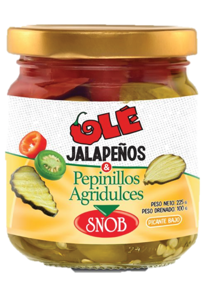 Jalapeños y pepinillos agridulces