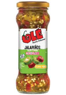 Jalapeños rojos y verdes agridulces