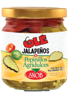 Jalapeños y pepinillos agridulces